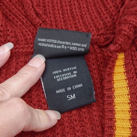 Harry Potter Knit Red Long Sleeve Pullover Hoodie V-Neck Gryffindor House Small - Picture 5 of 10